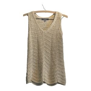 Marled Cream Sleeveless V-Neck Sweater